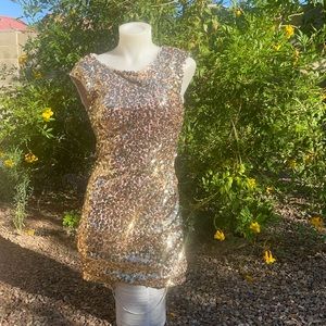 Gold Sequin Body Con 7